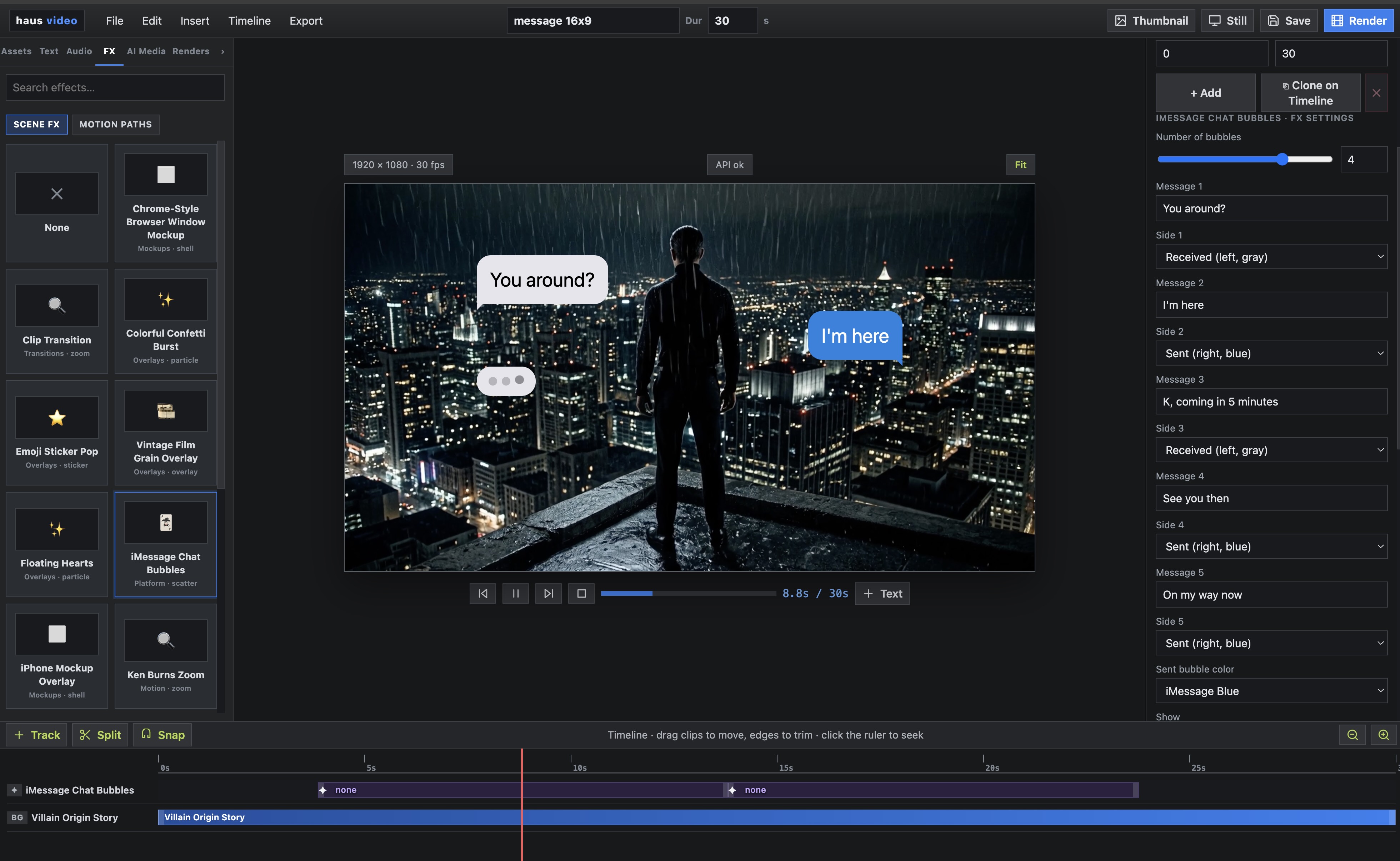 haus video standard editor showing reusable motion-graphics templates and controlled editing surfaces.
