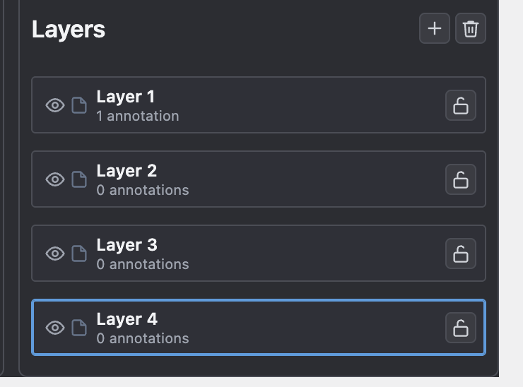 Layers panel — 4 layers, Layer 4 selected with teal border, eye and lock controls