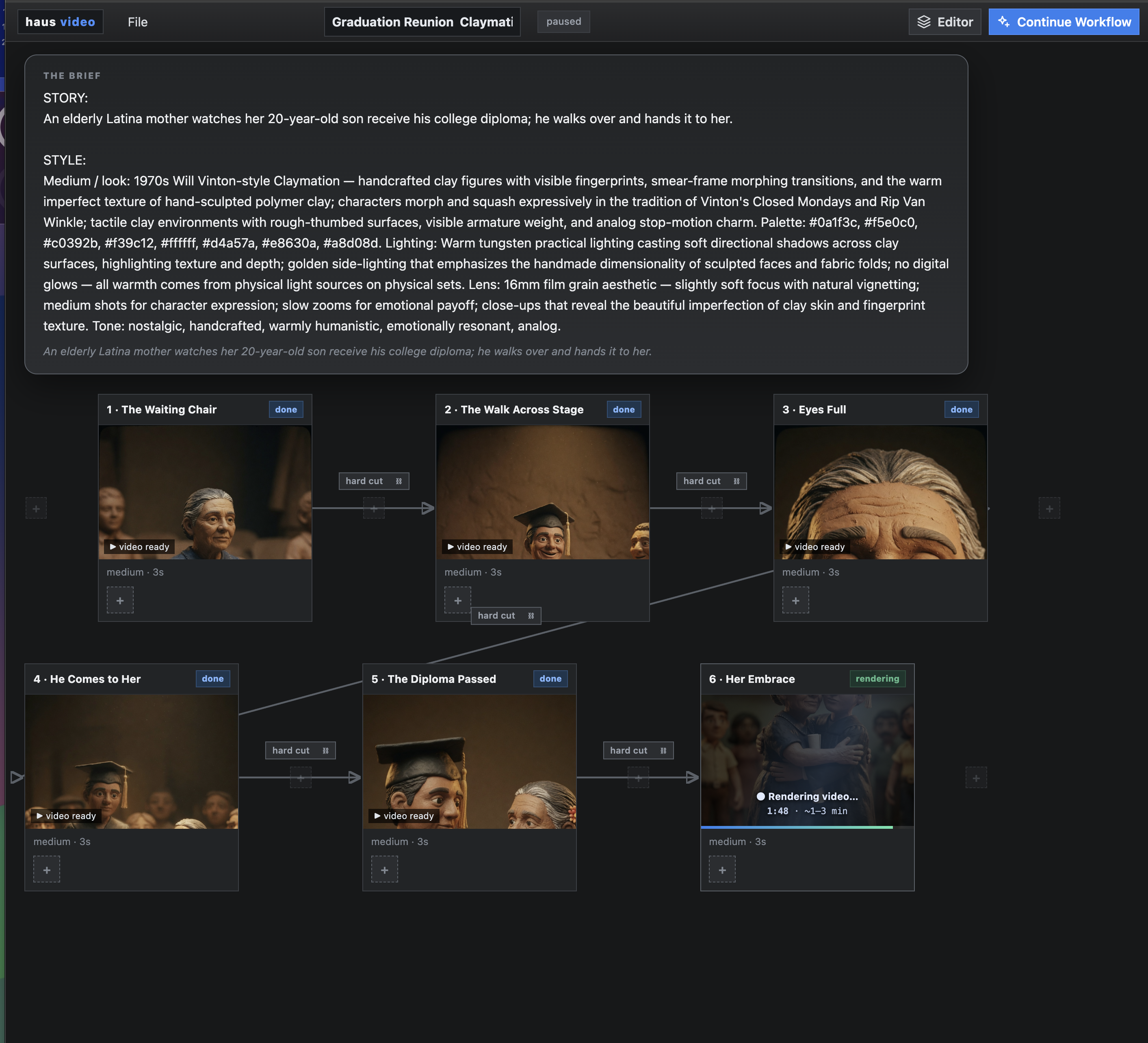 haus-video AI Studio ideation and iteration workflow