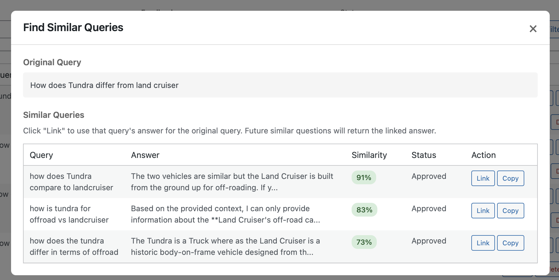 WP-RAG Pro manual question linking workflow